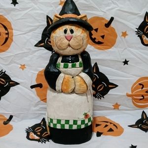 ***SOLD***Primitive Halloween Cat Folk Art